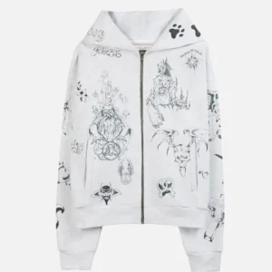 Basket Case Gallery Zip Hoodie White